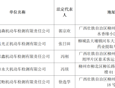 关于融安县鸿森机动车检测有限责任公司等申请联网的公示