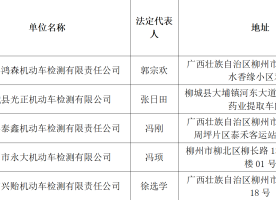 关于融安县鸿森机动车检测有限责任公司等申请联网的公示